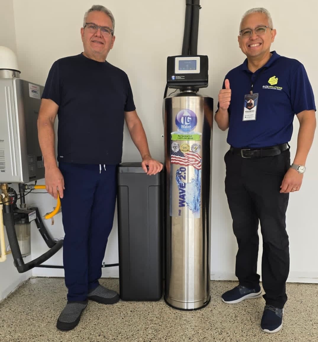 N&M Products customer with new water purification system