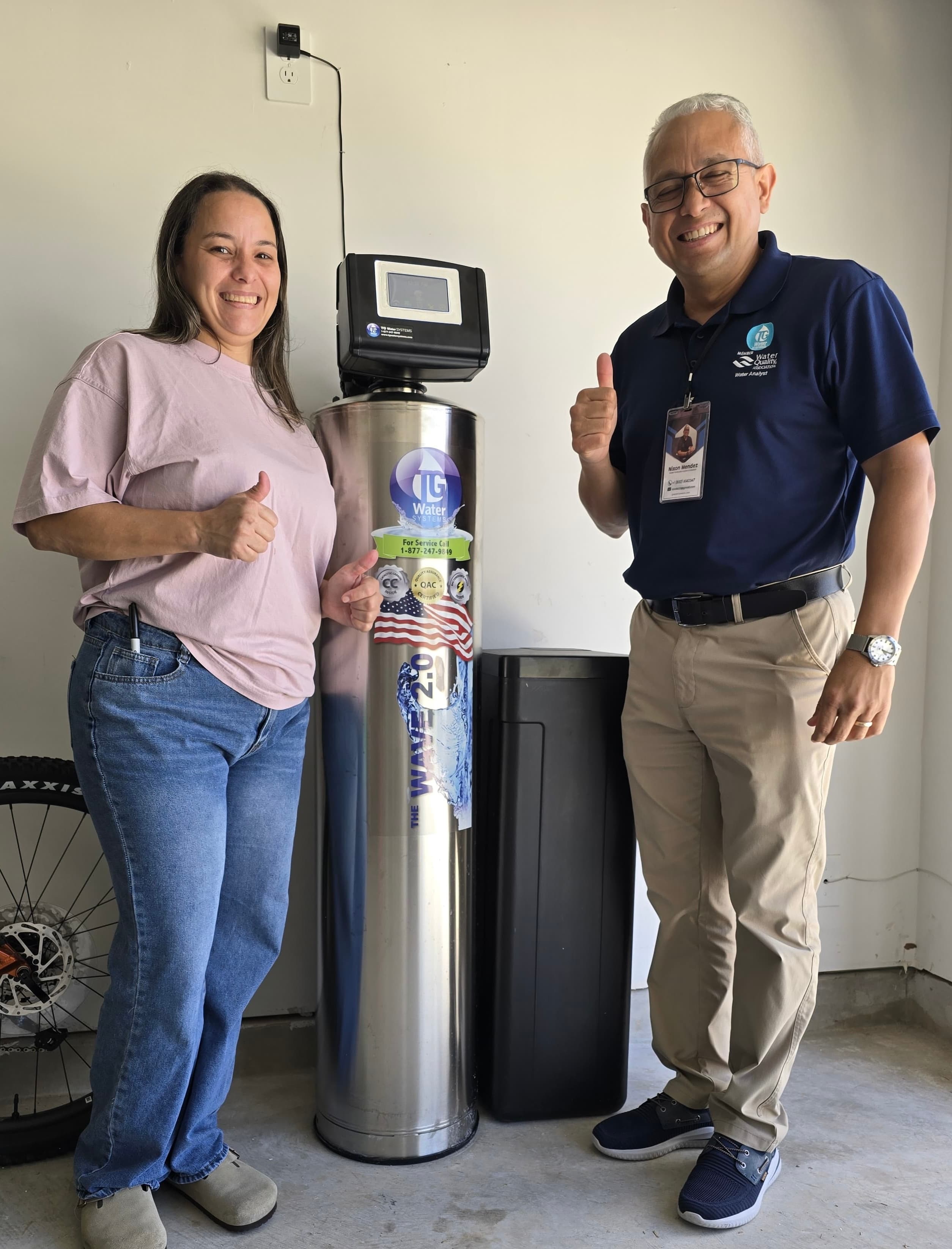 Happy customer with newly installed water system