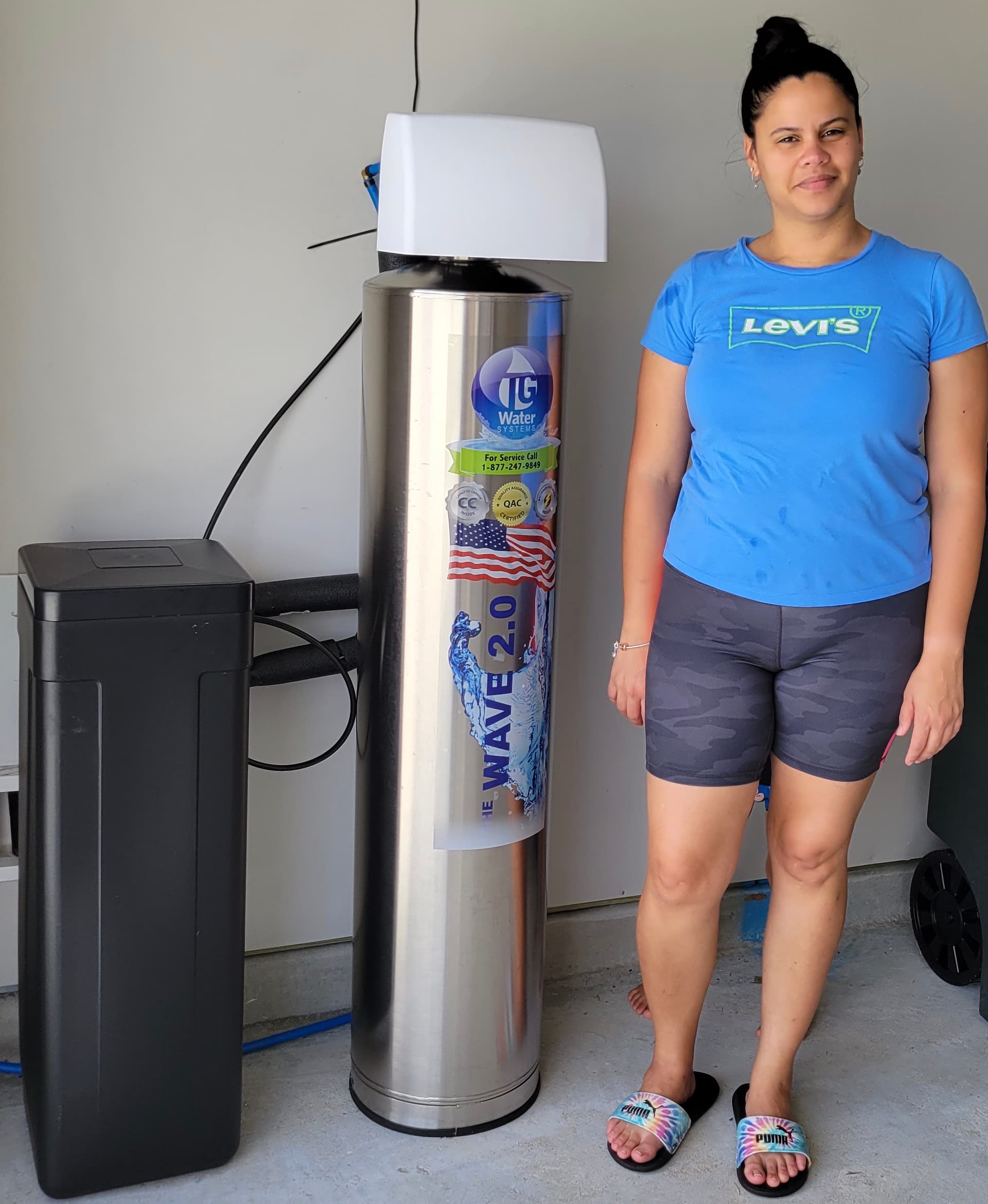 Customer with installed water softener