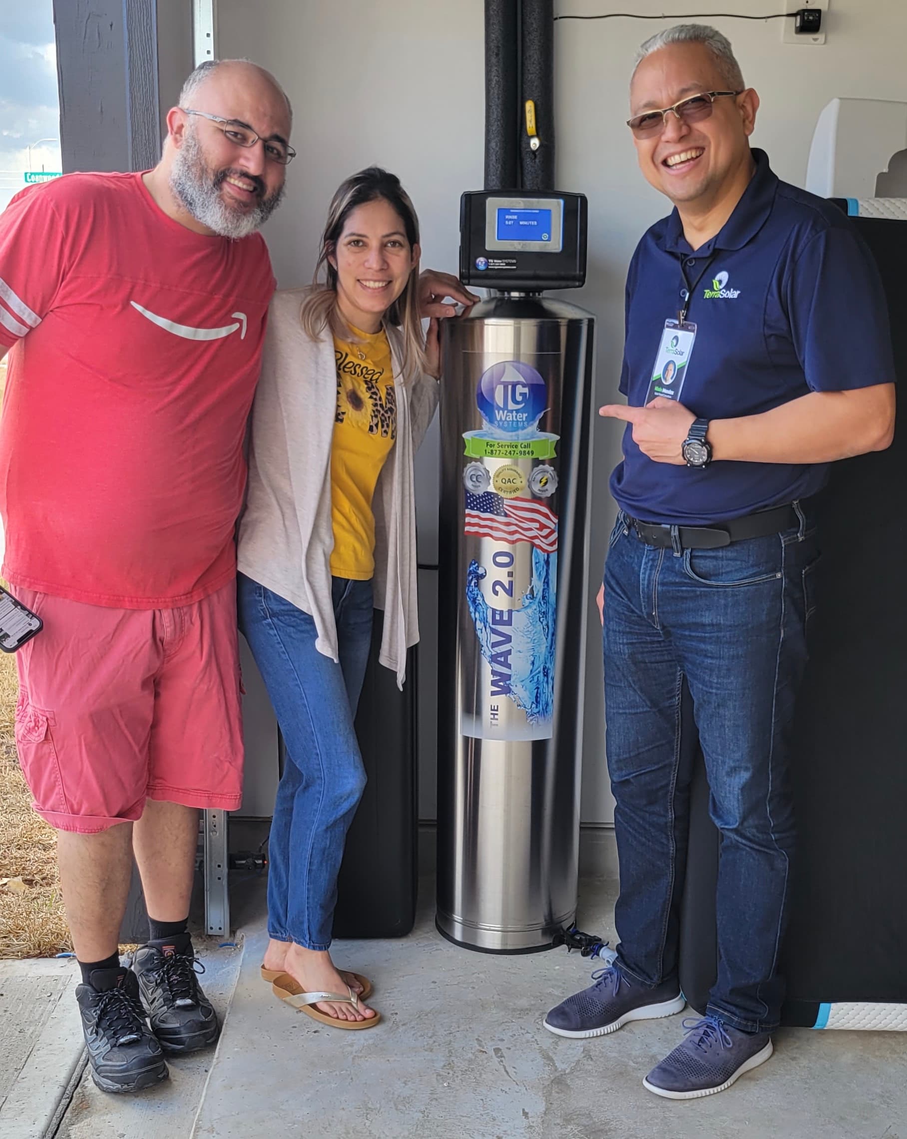 Happy customer after water system installation