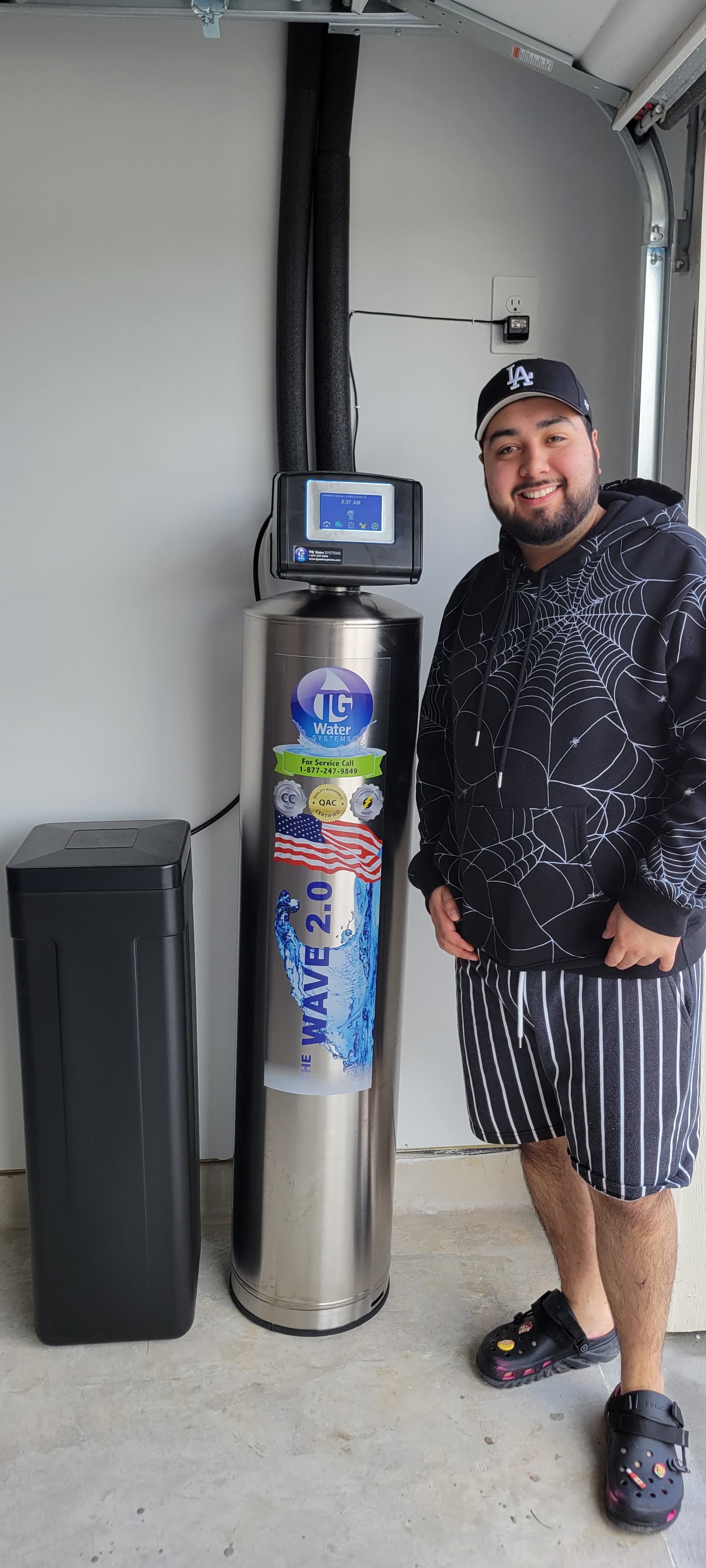 Customer with new water purification system