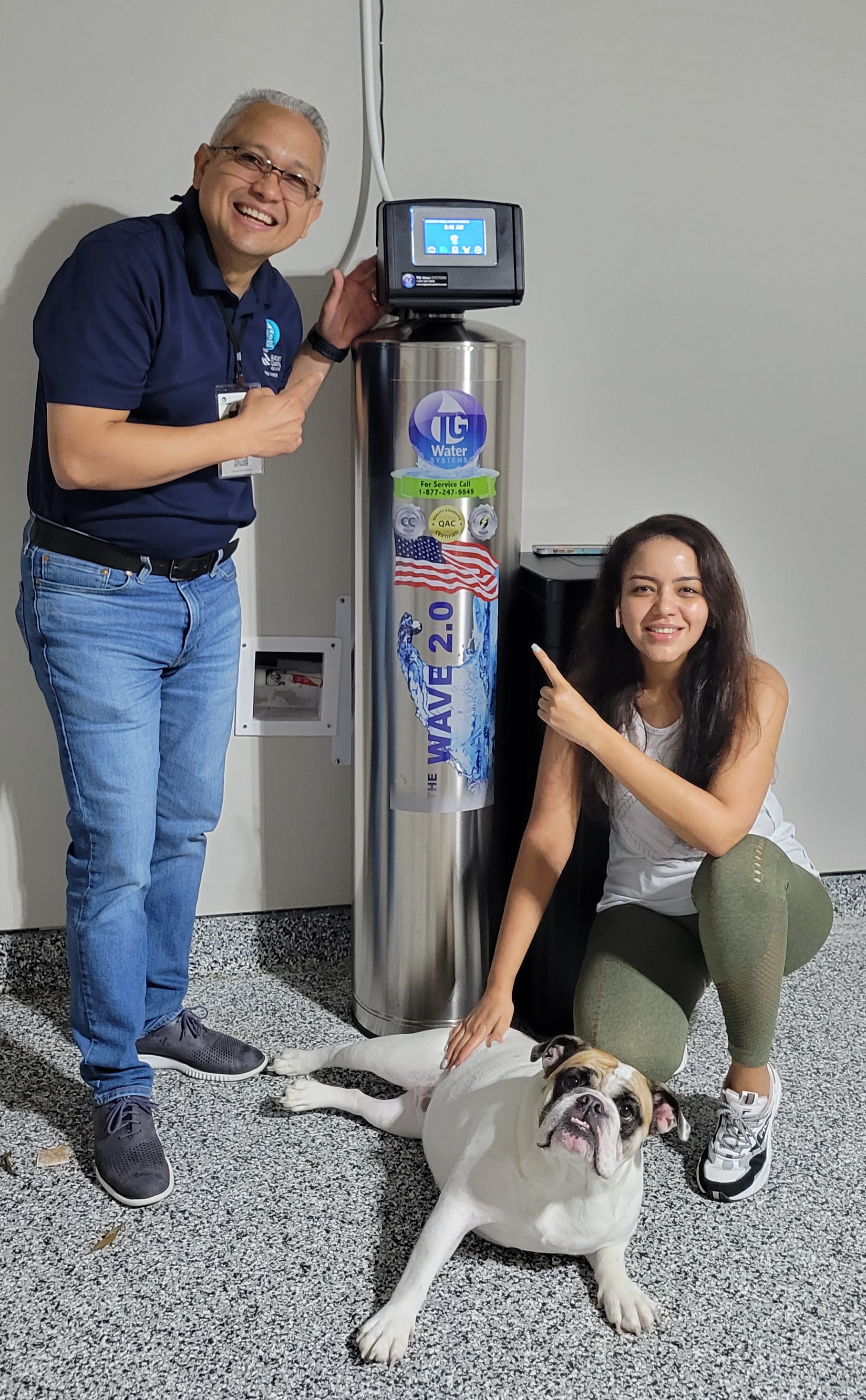 Customer with new water filtration system
