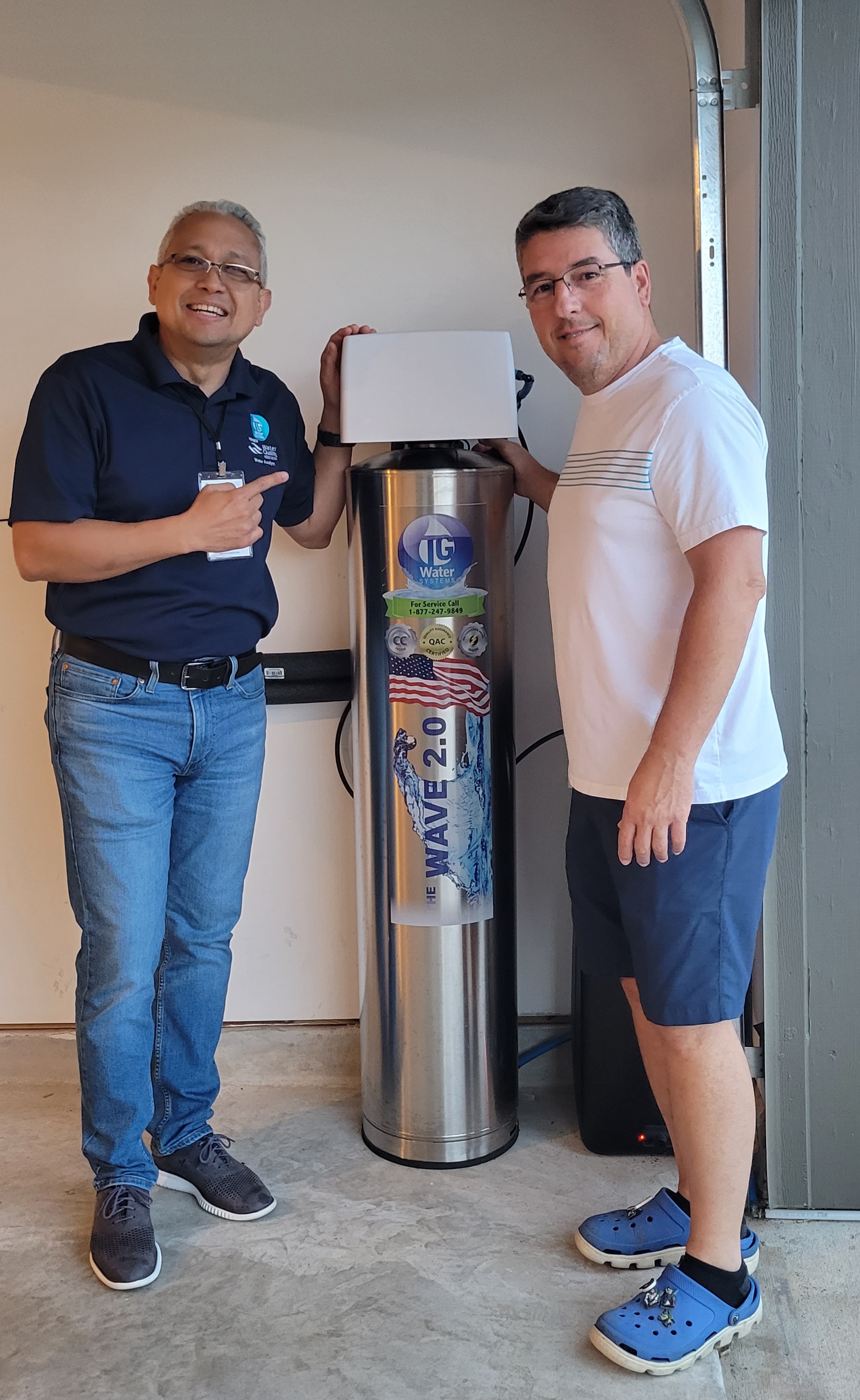Happy family with water purification system