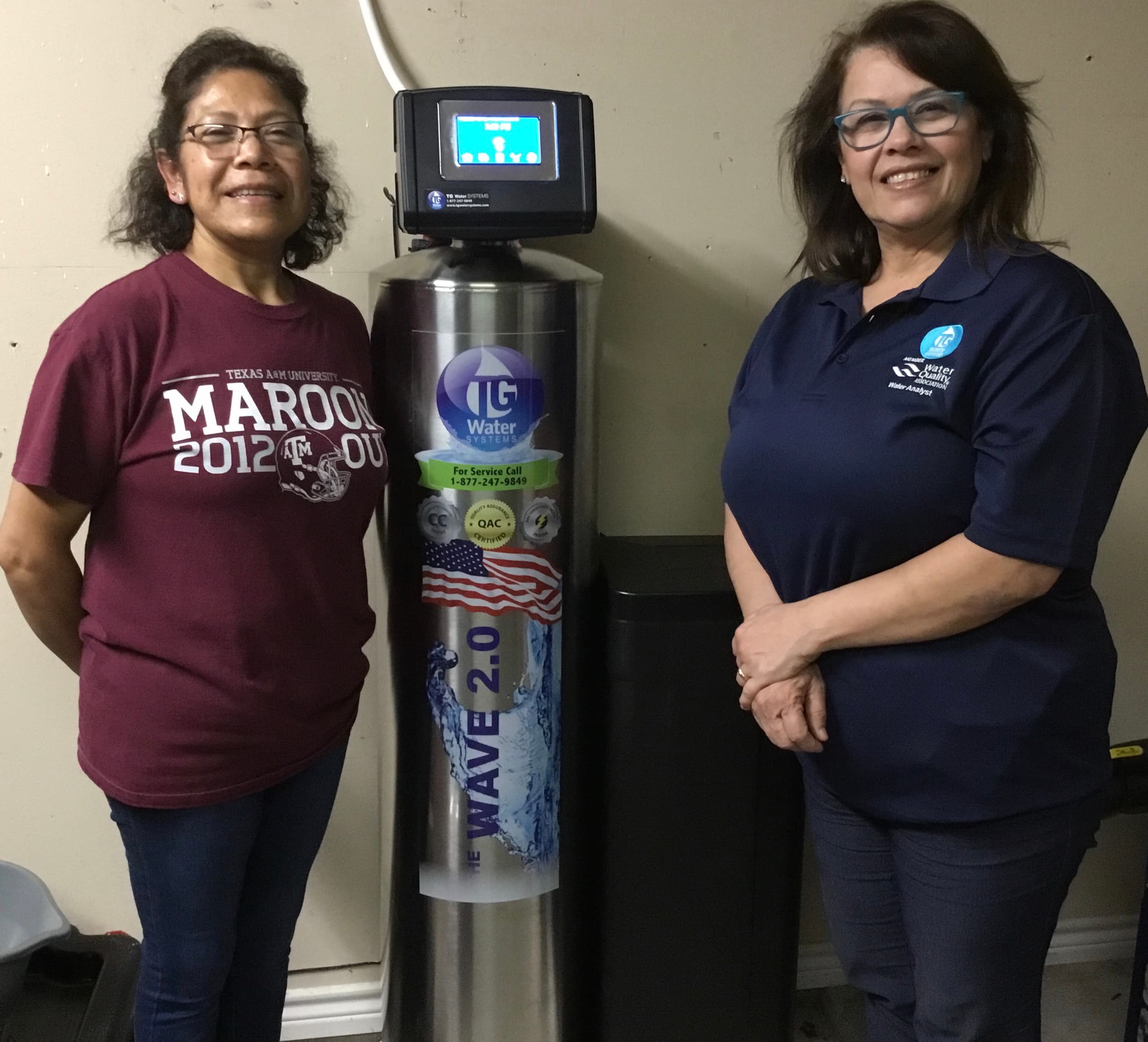 Customer showing their new water system