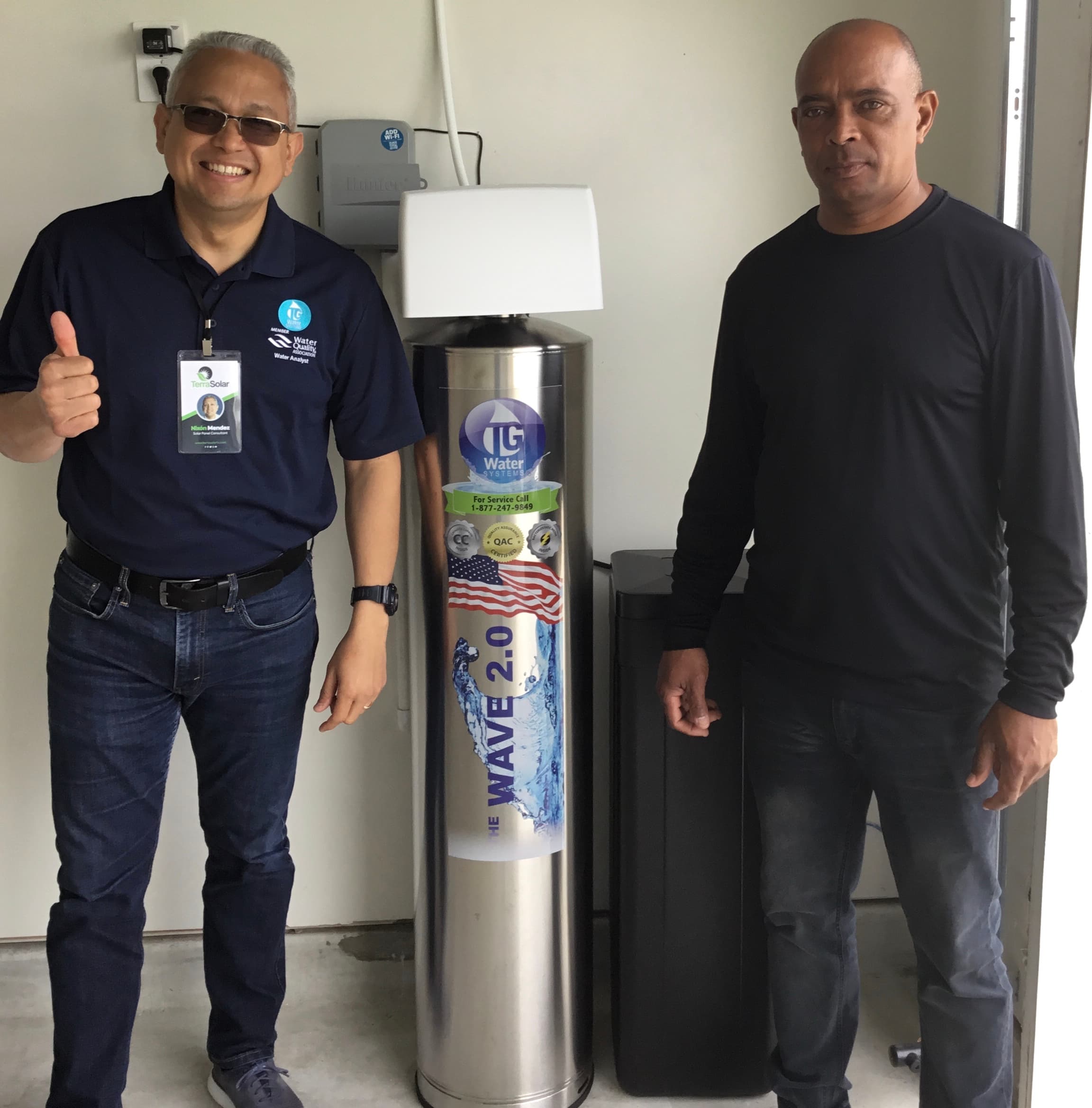 Customer with installed water softener