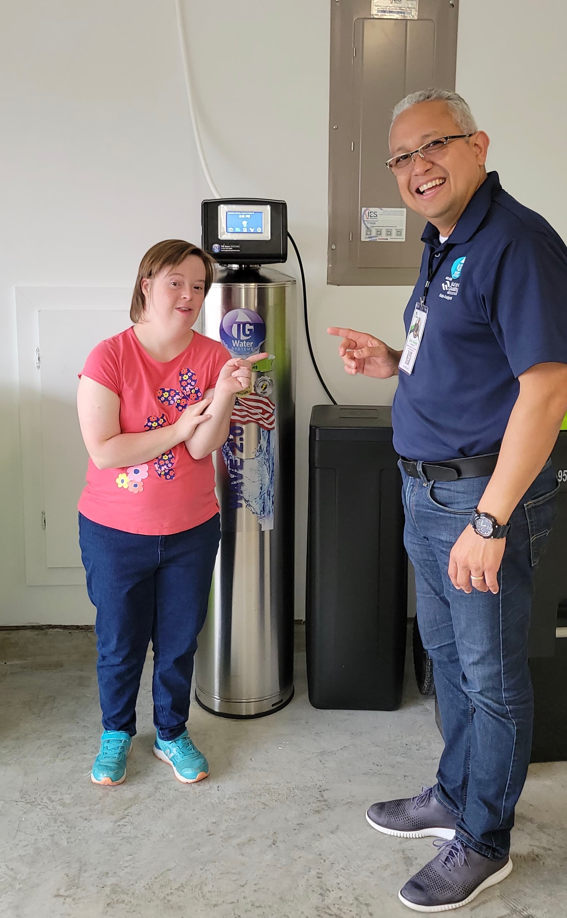 Customer with new water purification system