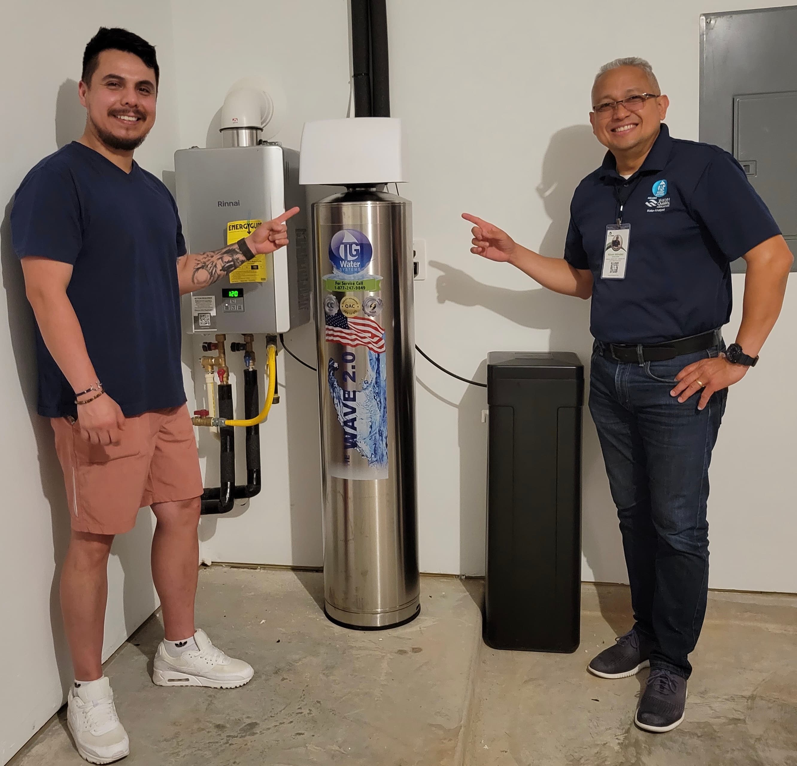 Customer with water filtration system