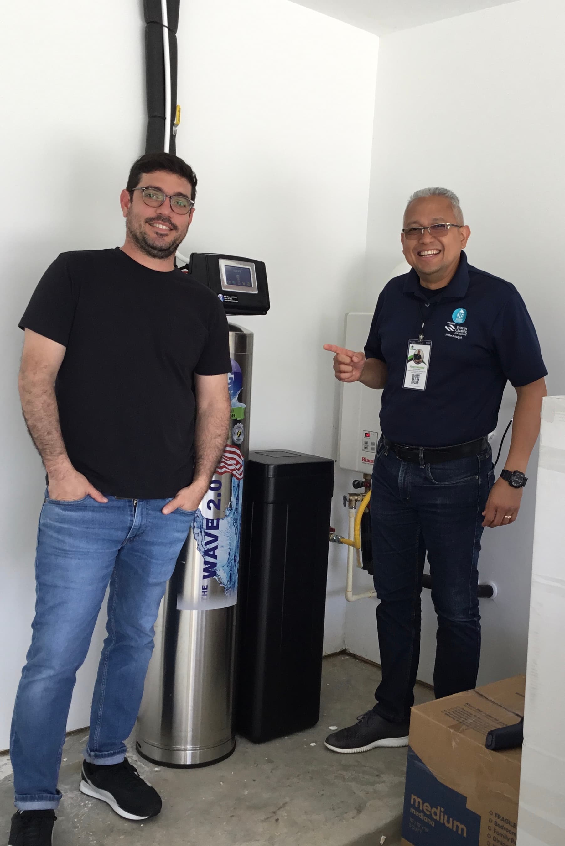 Customer with installed water softener