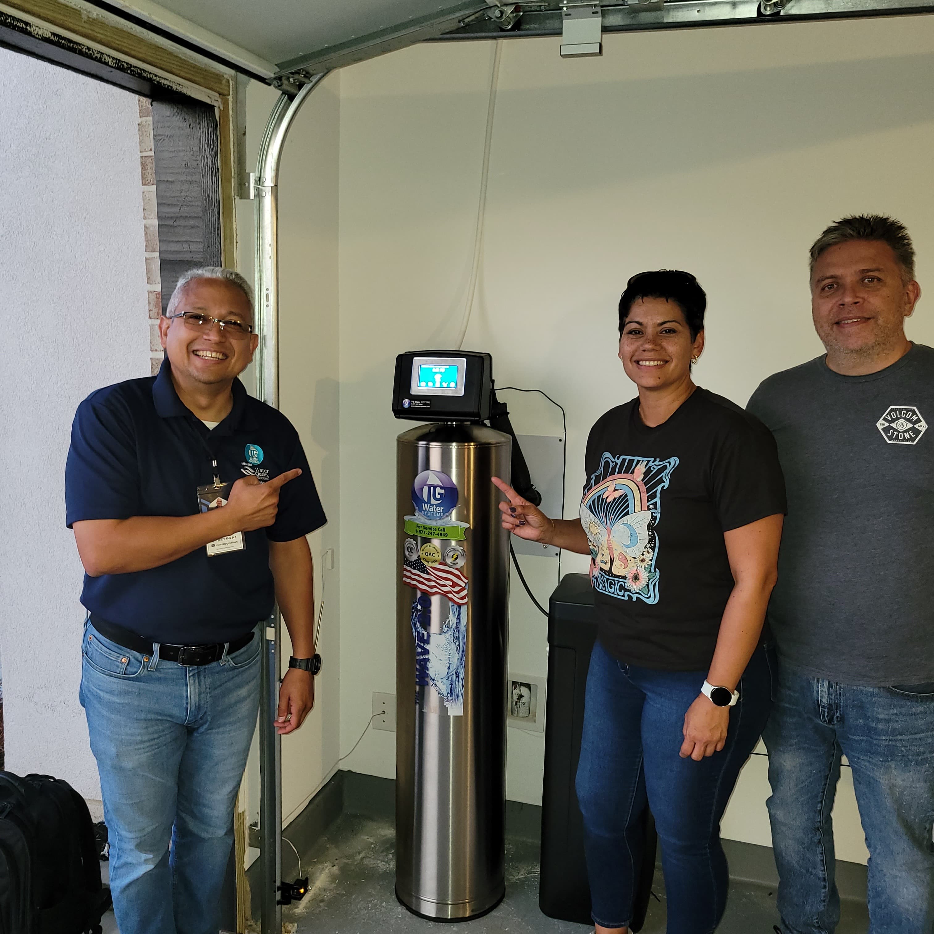 Happy customer with water purification system