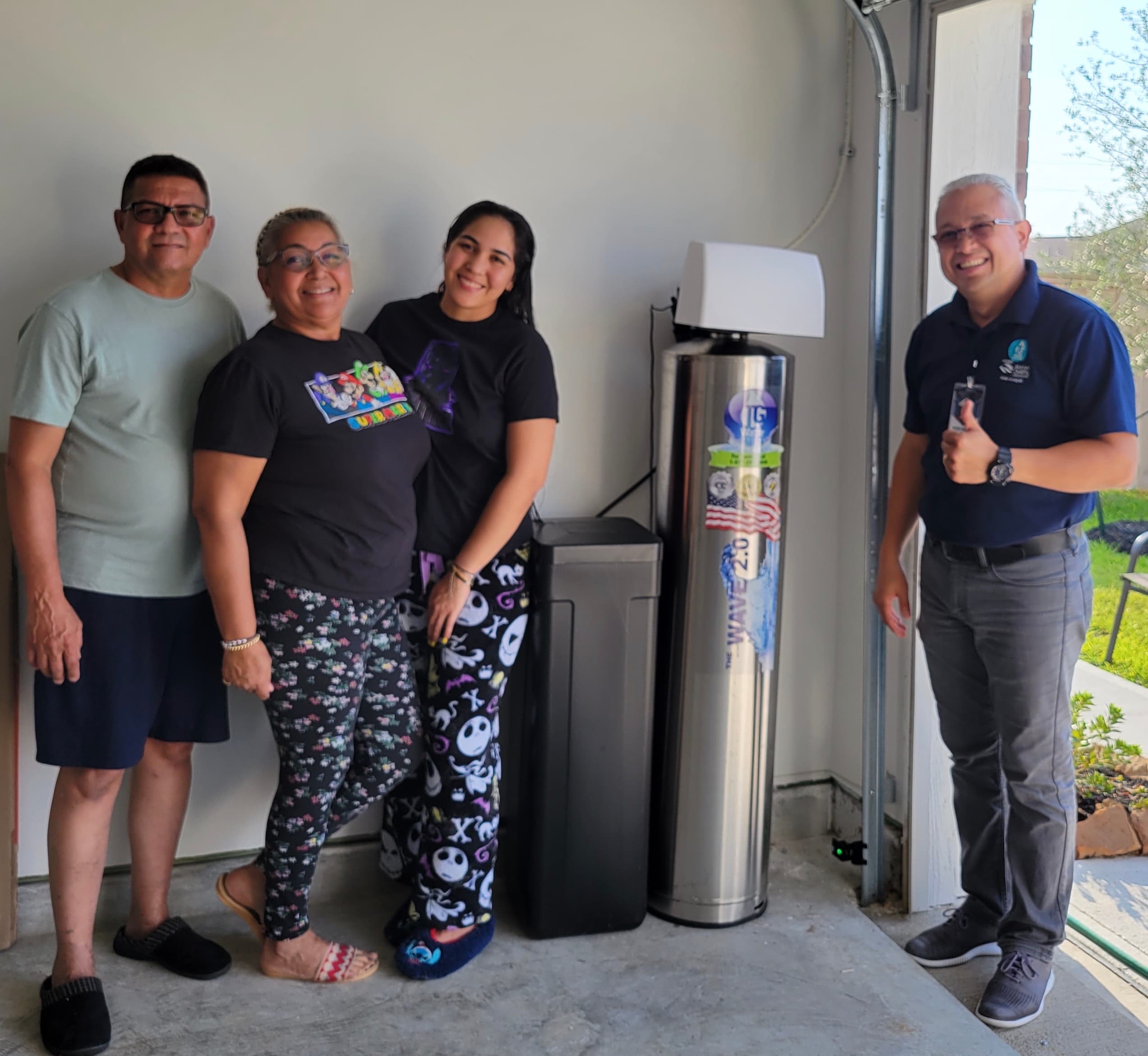 Customer satisfied with water installation