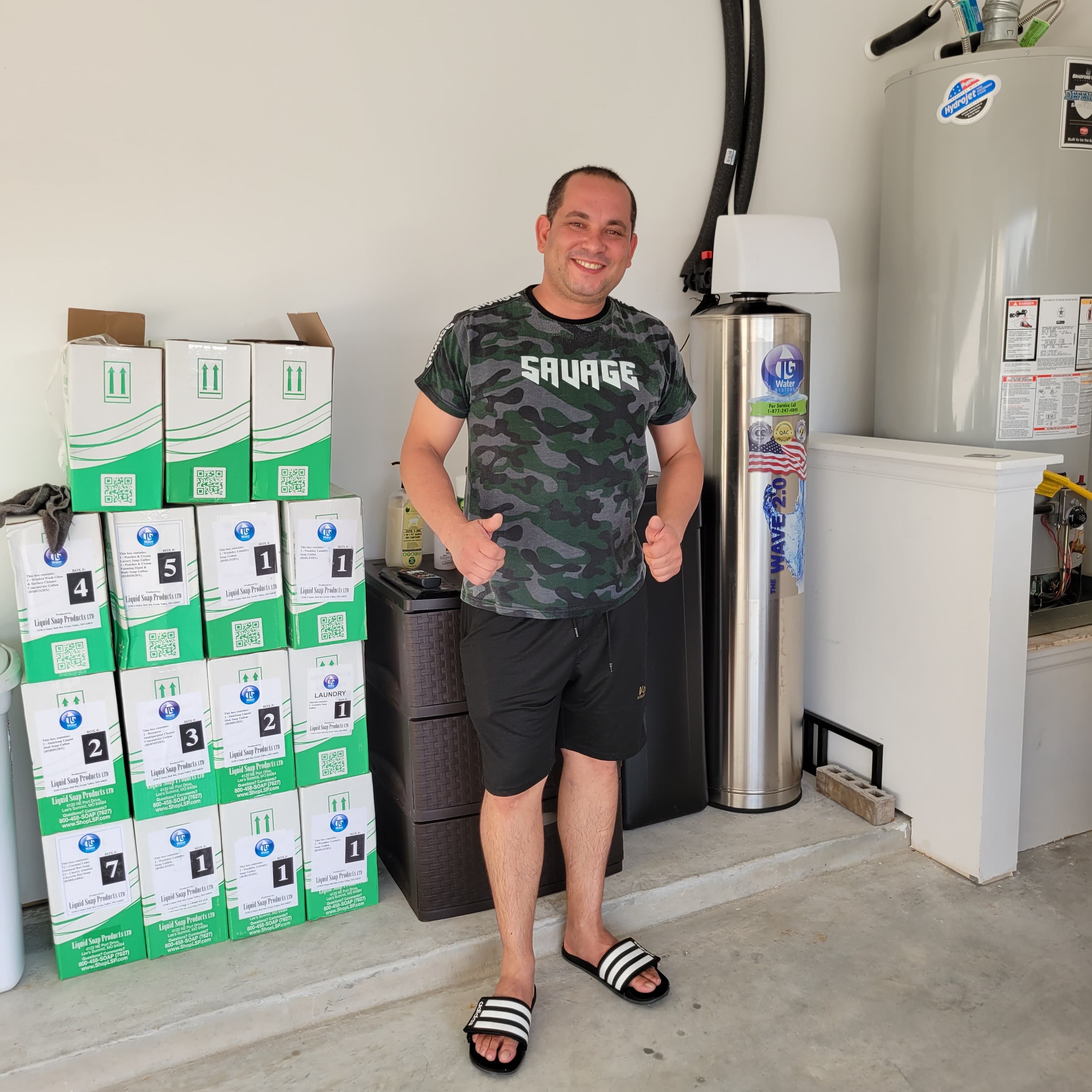 Customer with new water filtration system