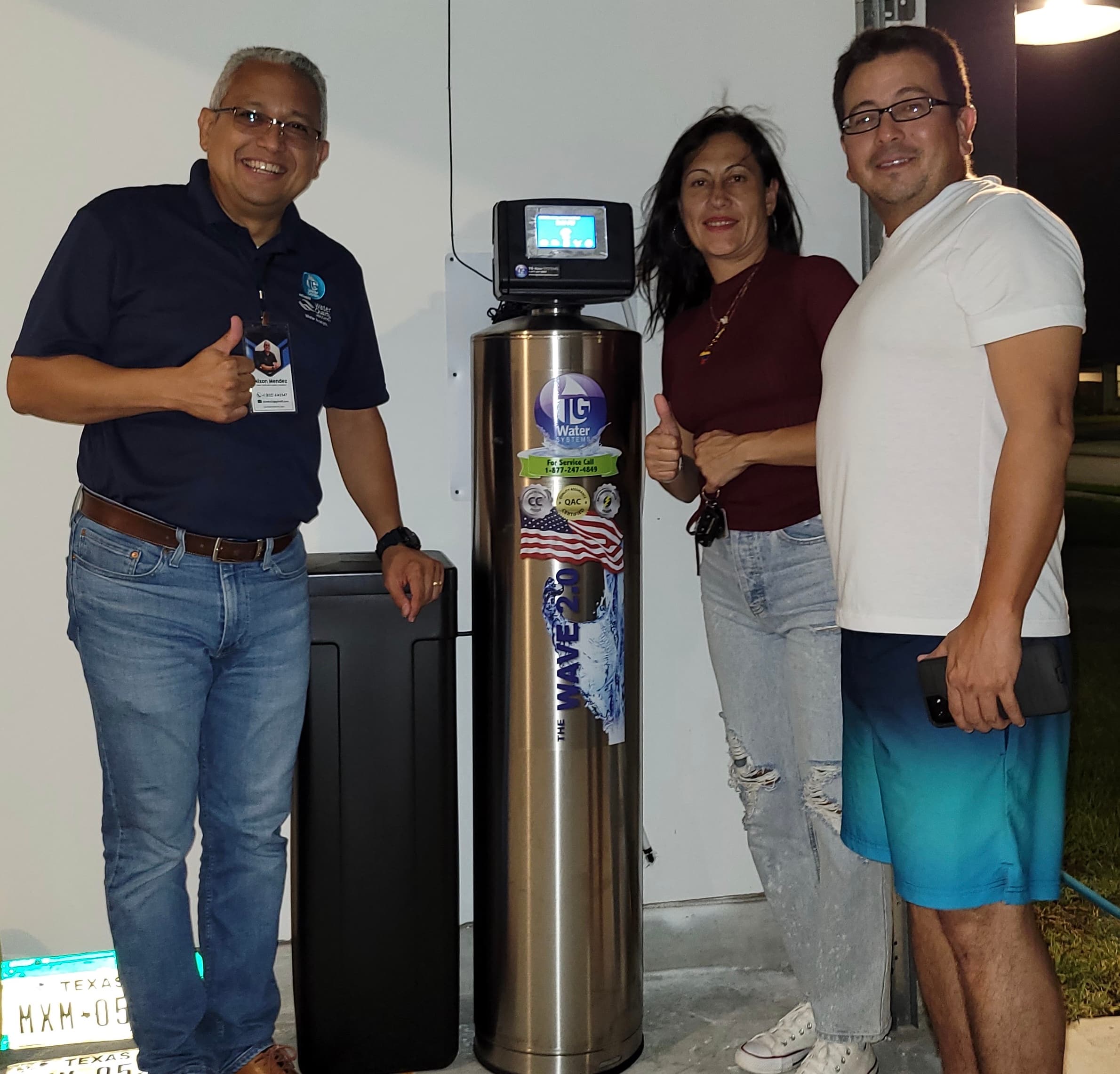 Customer with water softener