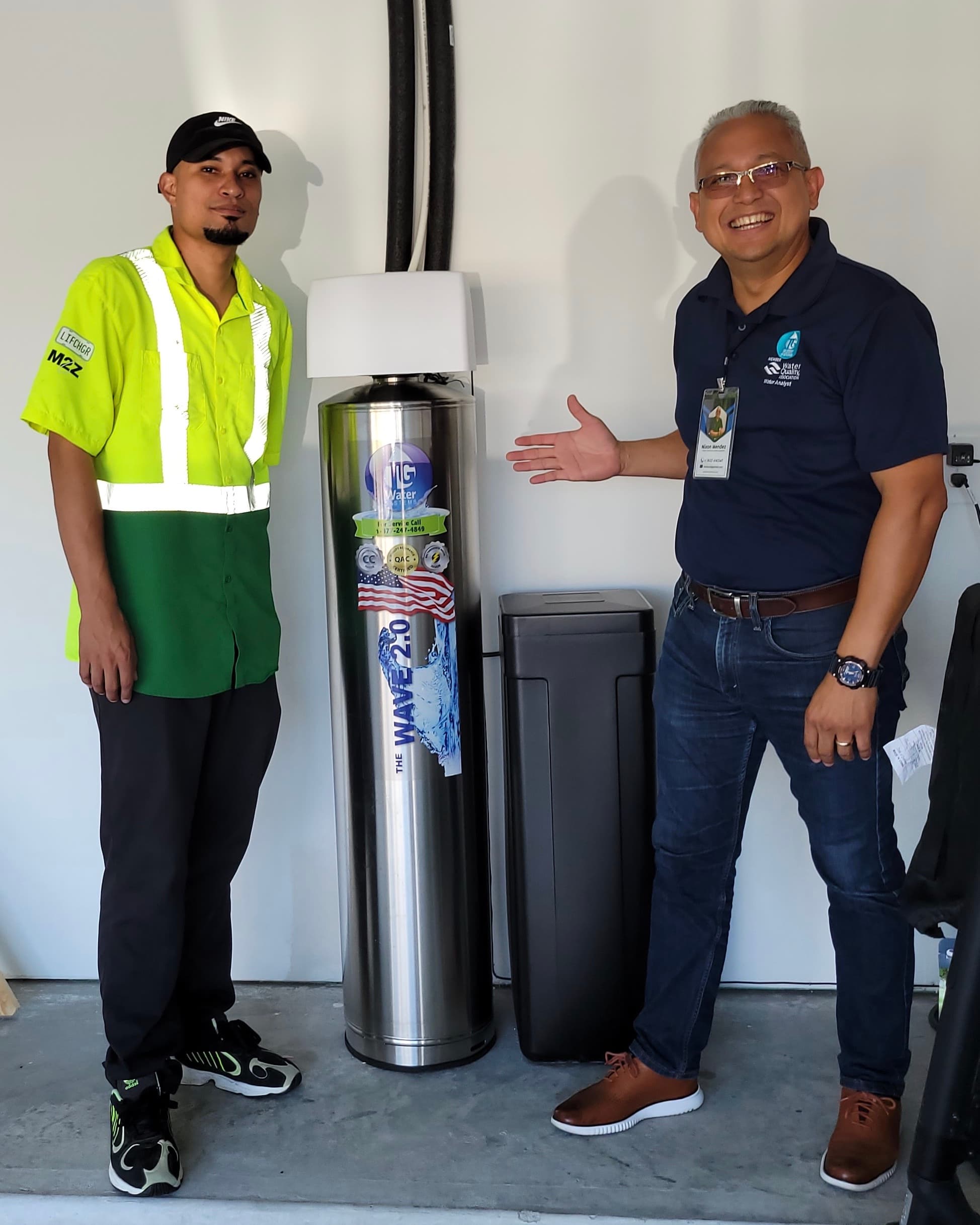 Customer showing their water purification system