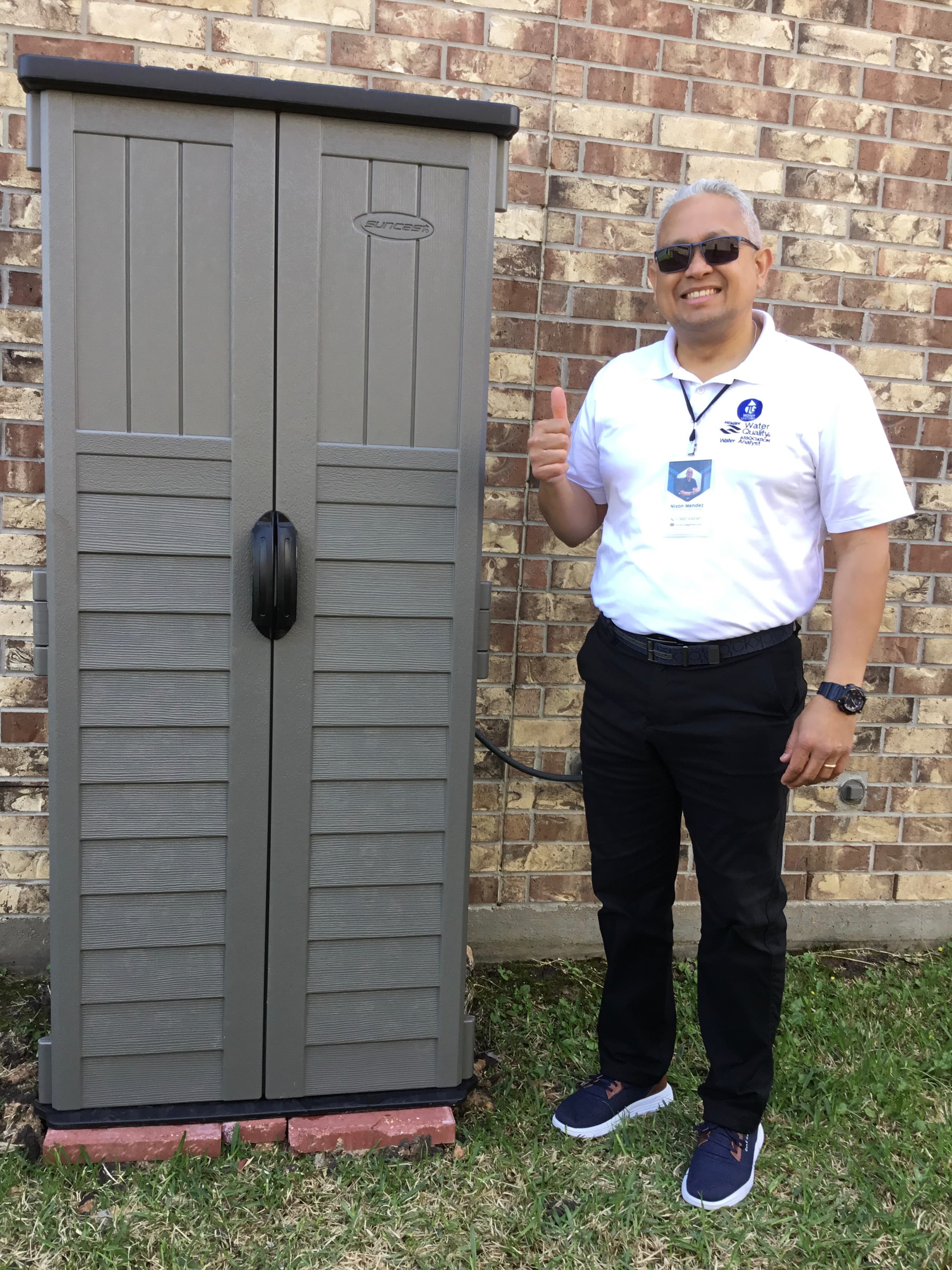 Happy customer with water filtration
