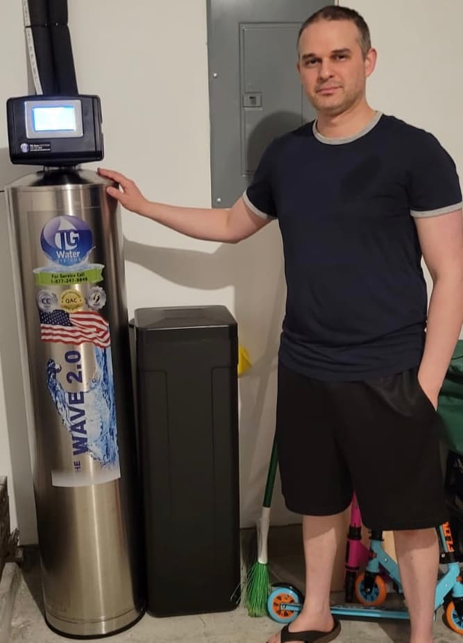 Customer with installed water softener