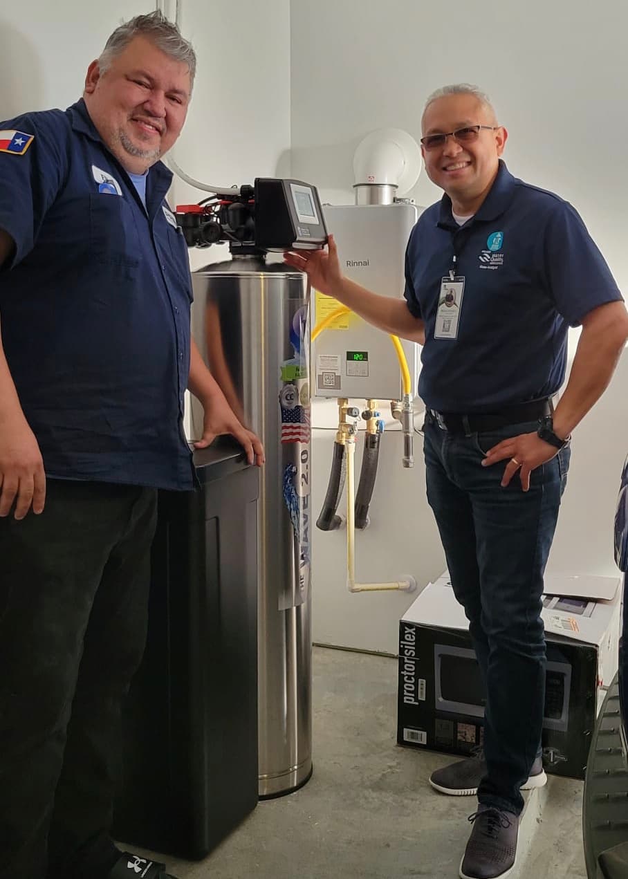 Happy customer with water system