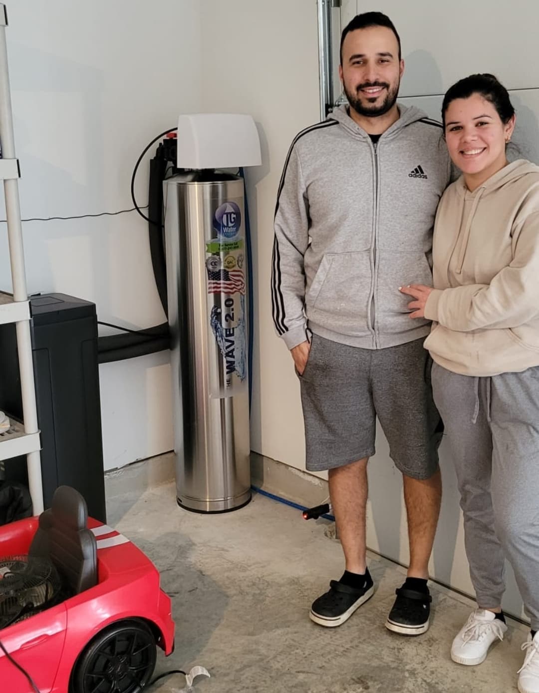 Customer with new water purification system